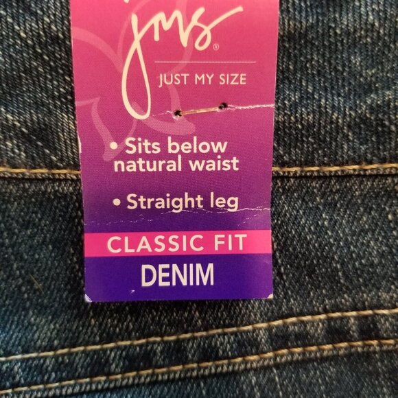 Just My Size JMS Stretch Classic Straight Leg Denim Jeans Dark Wash 20WS NWT - Picture 6 of 11